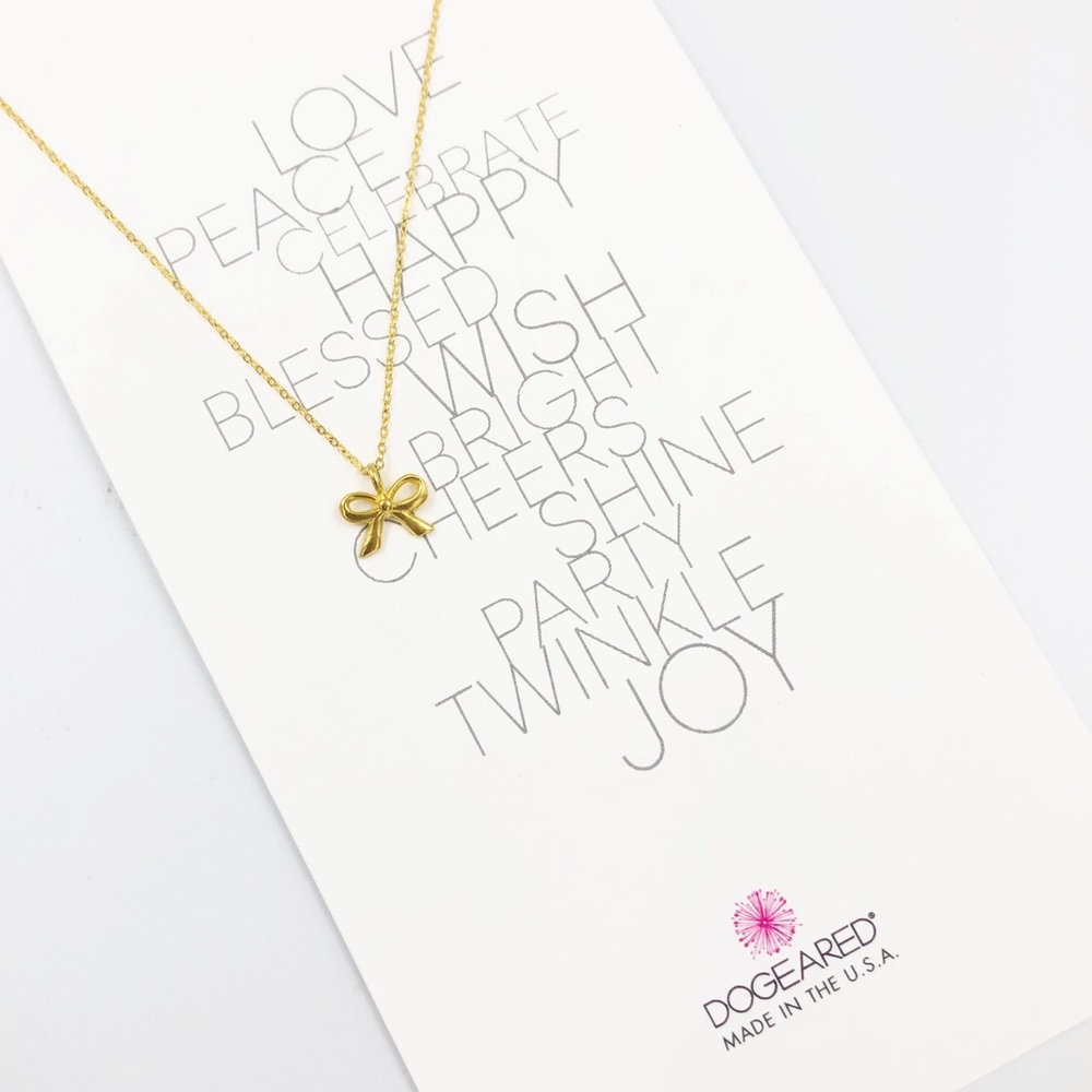 NWOT Gold Bow Pendant - Picture 4 of 8
